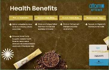 Health Benefits artwork supplied for Atomy Cafe Arabica