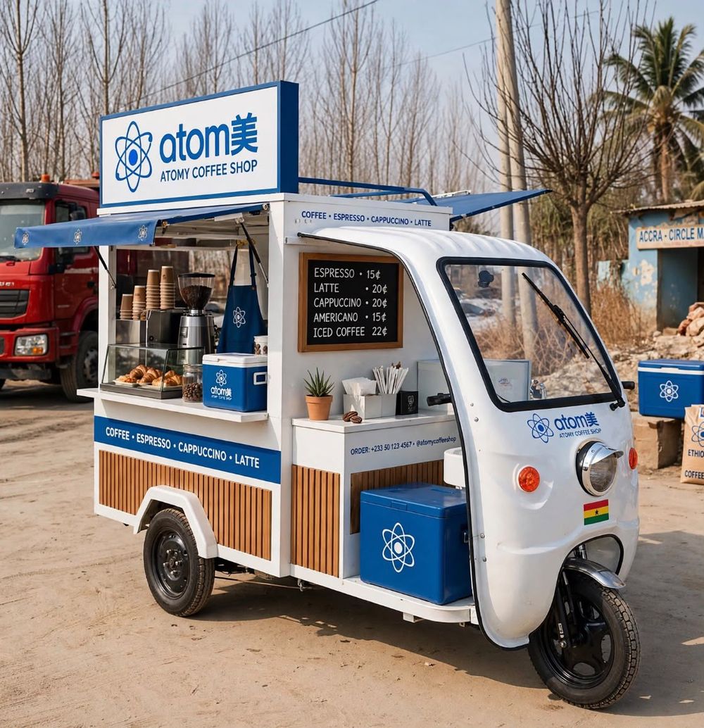 Atomy Coffee Shop three-wheeled mobile coffee cart