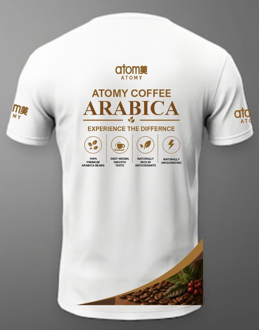 White Atomy Coffee Arabica shirt, back design